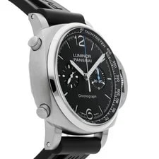 Panerai Luminor Chronograph Steel Auto 44mm Black Dial Rubber Strap PAM 1109 3