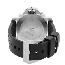 Panerai Luminor Chronograph Steel Auto 44mm Black Dial Rubber Strap PAM 1109 4