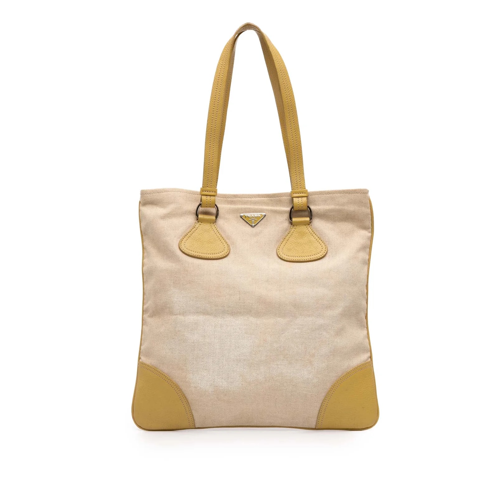Prada — Vitello Daino Canapa Logo — Handbag — resale
