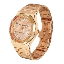 Audemars Piguet Royal Oak 37MM Salmon Index Hour Markers Dial Rose Gold 2
