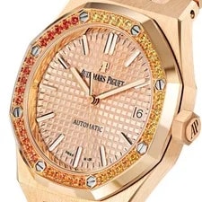 Audemars Piguet Royal Oak 37MM Salmon Index Hour Markers Dial Rose Gold 3