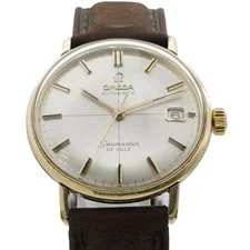 1960s Omega Seamaster de Ville 166.020 Auto Date Gold Dial 33mm Japan Z323 3