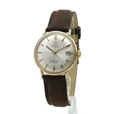 1960s Omega Seamaster de Ville 166.020 Auto Date Gold Dial 33mm Japan Z323 4