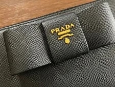 Prada Ribbon Round Zipper Long Wallet From Japan 3