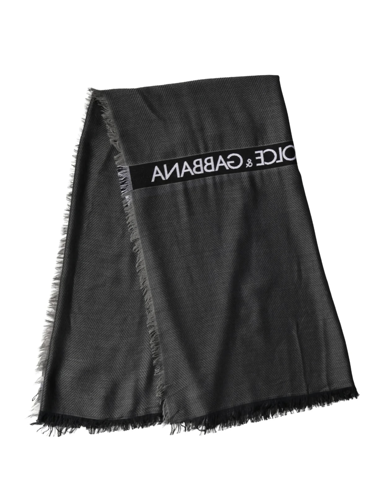 Dolce & Gabbana — Dolce & Gabbana Stripe Fur Shawl Neck Wrap 180cm x49cm Scarf — Accessory — resale