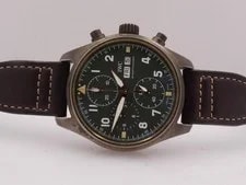 IWC Spitfire Pilot Chrono IW387902 Bronze Box&papers Green Dial Automatic 4