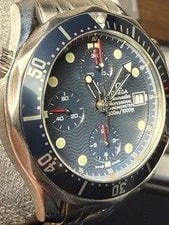 Omega Seamaster 300 Chronograph 2599.80 Blue Dial/Bezel Only Extra Strap 3