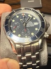 Omega Seamaster 300 Chronograph 2599.80 Blue Dial/Bezel Only Extra Strap 4