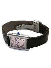 Cartier Tank W5200000 / 3170 Stainless Steel Leather 24mm Quartz 2000 #TW3475 2