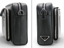 Prada Triangle Embossed Crossbody Messenger Pochette 3