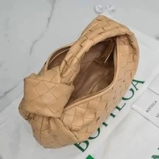 Mini BV Inspired Woven Top Handle Hardware Zip Dust Card 2