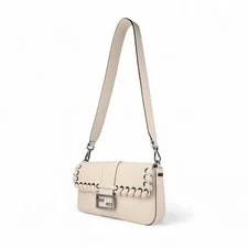 Fendi Camelia Vitello Dolce Lace Up Baguette 2