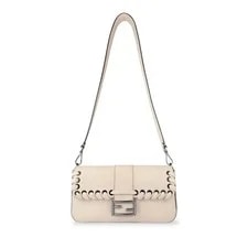Fendi Camelia Vitello Dolce Lace Up Baguette 3