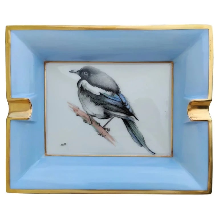 Hermès — Hermès By Xavier de Poret Ashtray Change Tray Magpie Porcelain Gold — decorative_object — resale