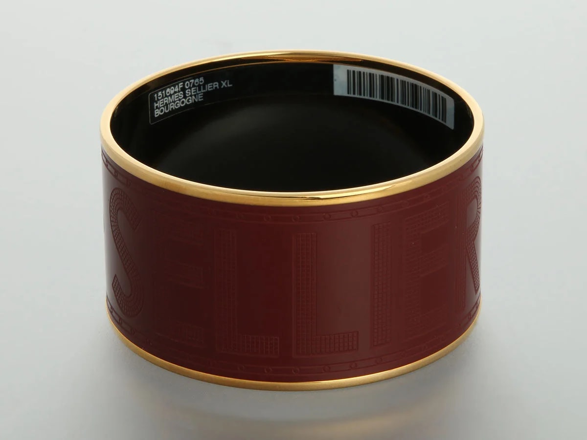 Hermès Extra Wide Enamel Sellier Bangle 4