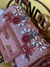 Fendi Micro Bucket Nano Baguette Flower Beaded Charm w/Box 4