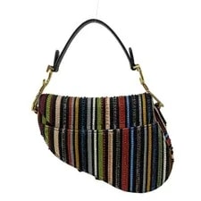 Dior Christian Saddle X Beads Stripe Cotton L 3