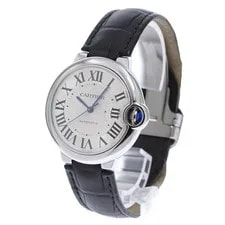 Cartier Ballon Bleu W69017Z4 36mm SS Silver Dial Automatic Leather Strap #C252 2