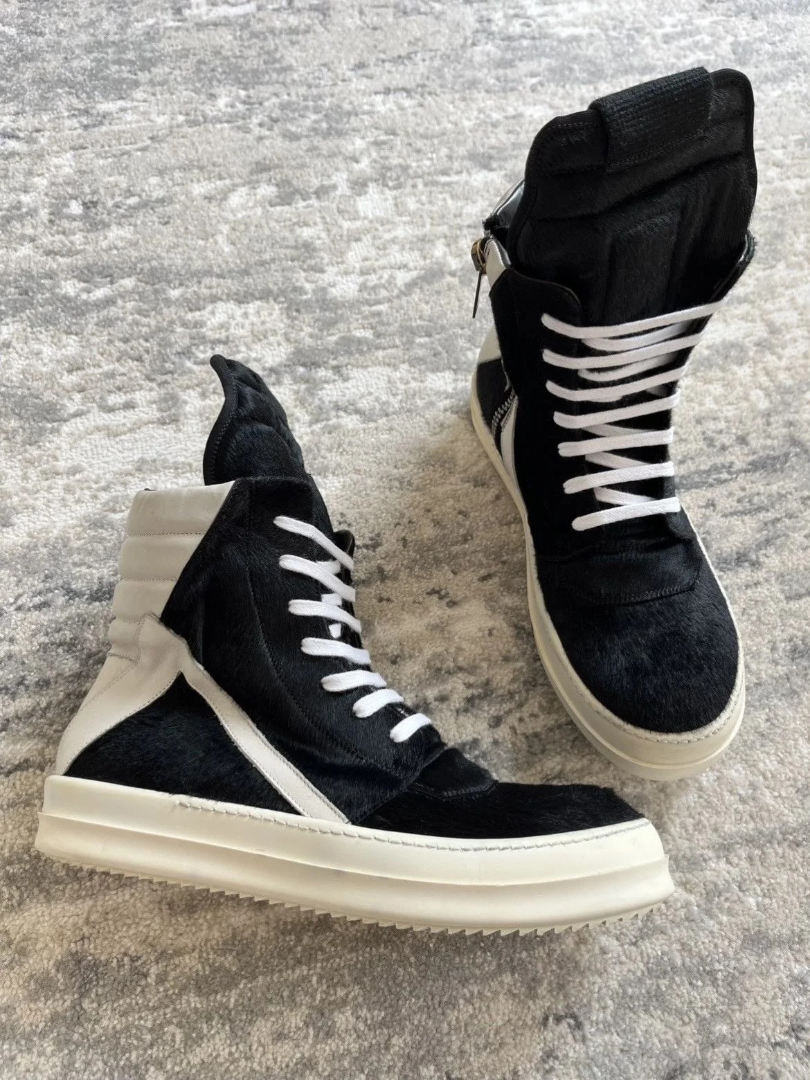 Rick Owens — Rick Owens Pony Hair Geobaskets — Sneaker — resale