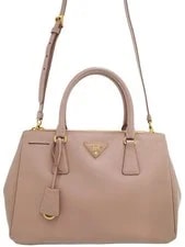 Prada — Prada Lux Galleria Double Zip in Cammeo — Handbag — resale
