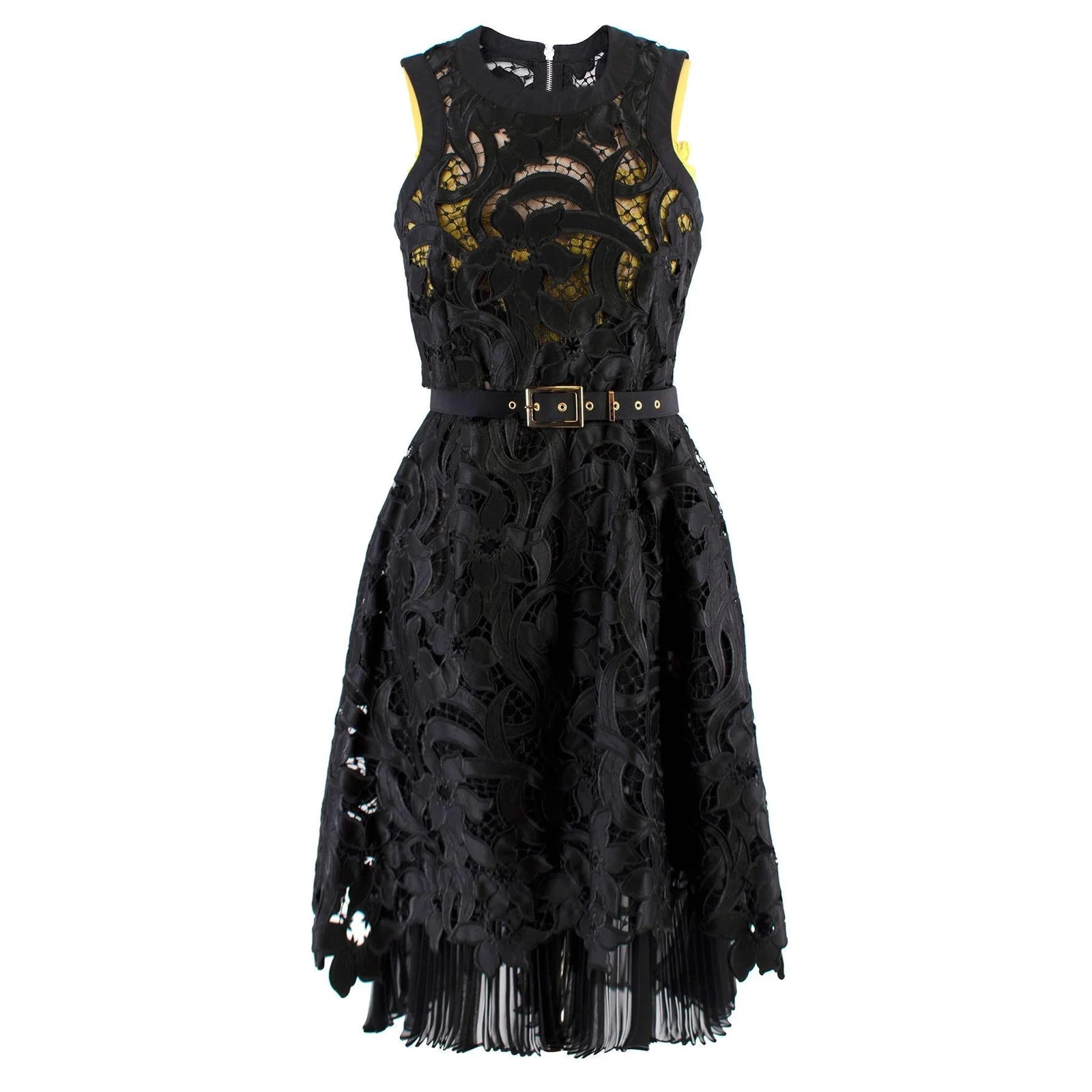 Sacai — Sacai & Belted Floral Lace Dress — Clothing — resale