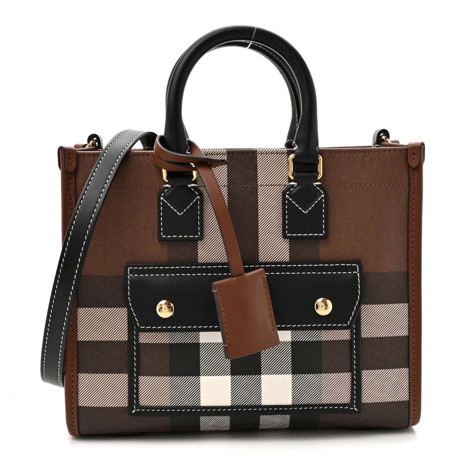 Burberry — E- Check Mini Freya Dark — Handbag — resale