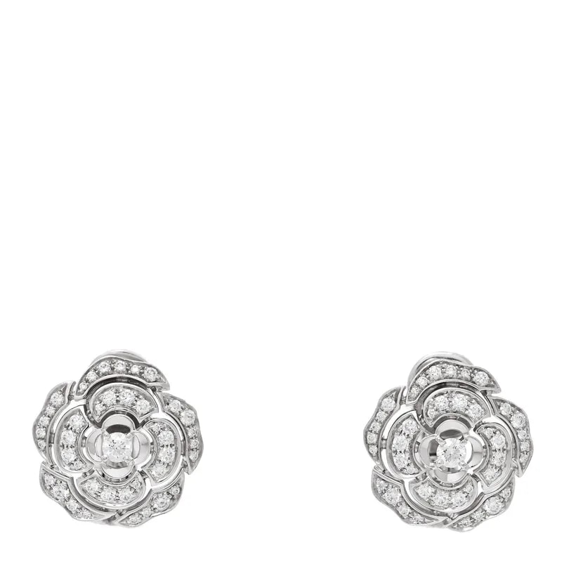 Chanel — 18K White Gold Bouton de Camelia — Jewelry — resale