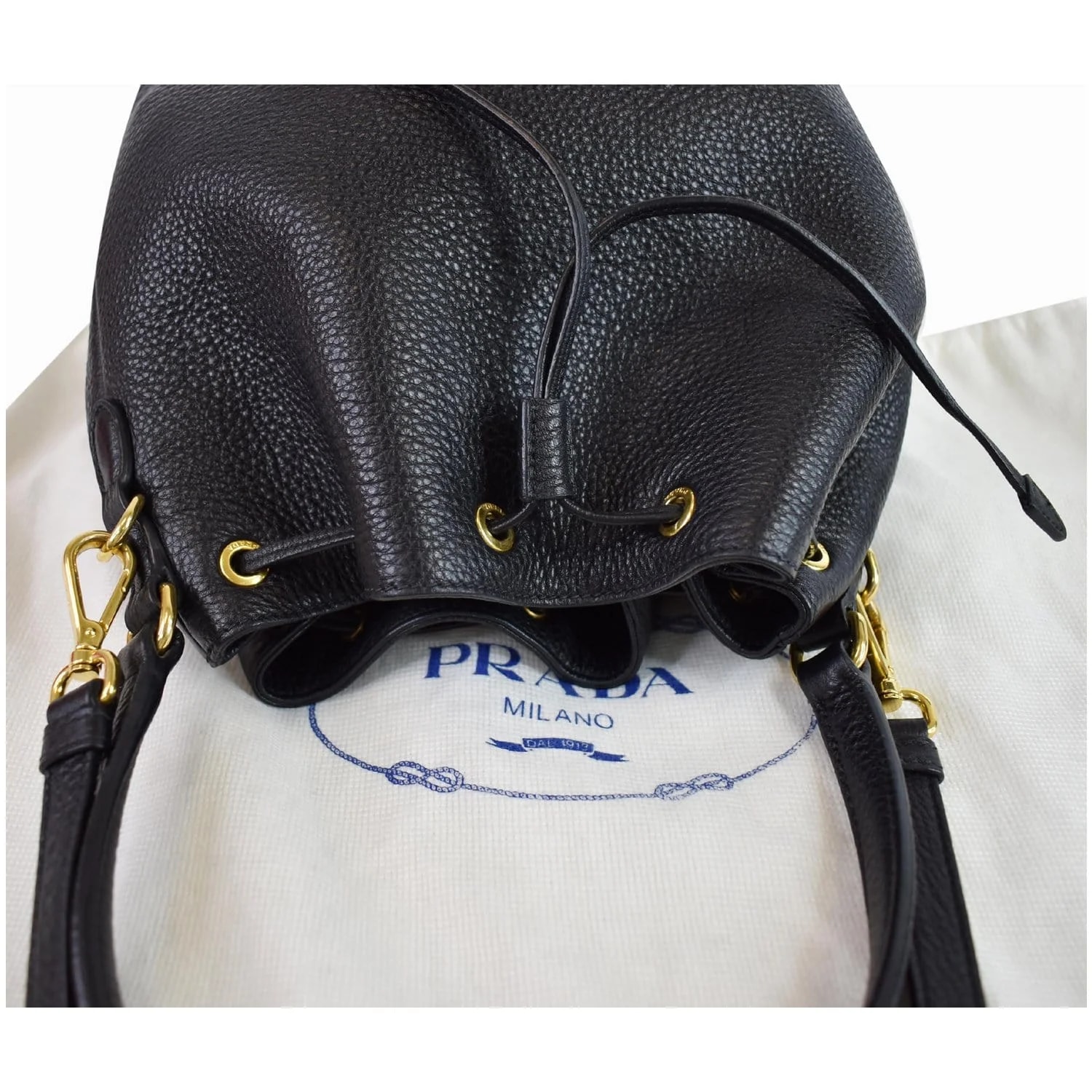 Prada Logo Drawstring Bucket 4