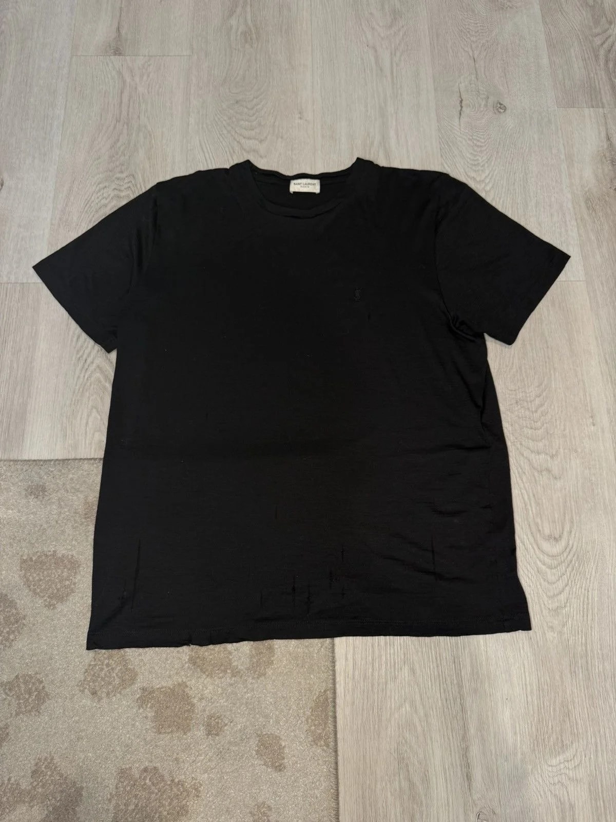YSL — S/s 2022 Distressed YSL Embroidered Tee — streetwear — resale