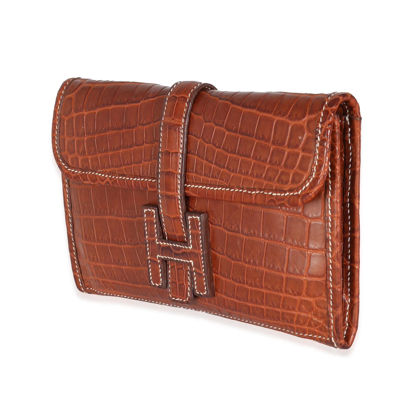 Hermès Fauve Niloticus Lisse Jige Exotic Wallet 4