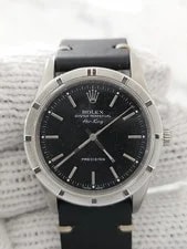 Rolex — Rolex Air-King 34mm Engine Turned Bezel Steel Black Dial 14010 — Watch — resale
