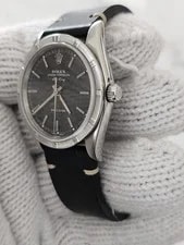 Rolex Air-King 34mm Engine Turned Bezel Steel Black Dial 14010 3