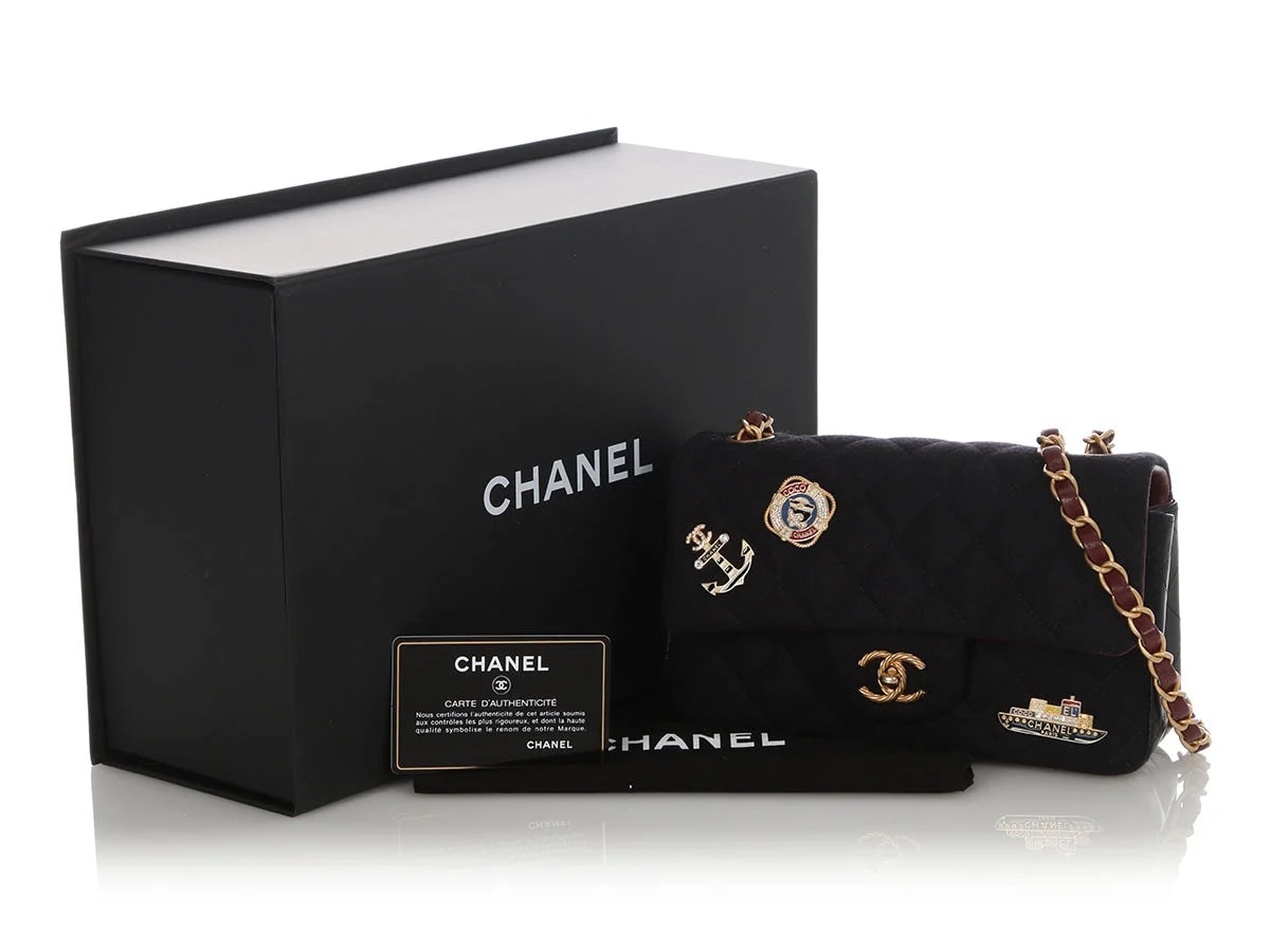 Chanel Dark Felt Paris-Hamburg Charms Rectangular Flap 2