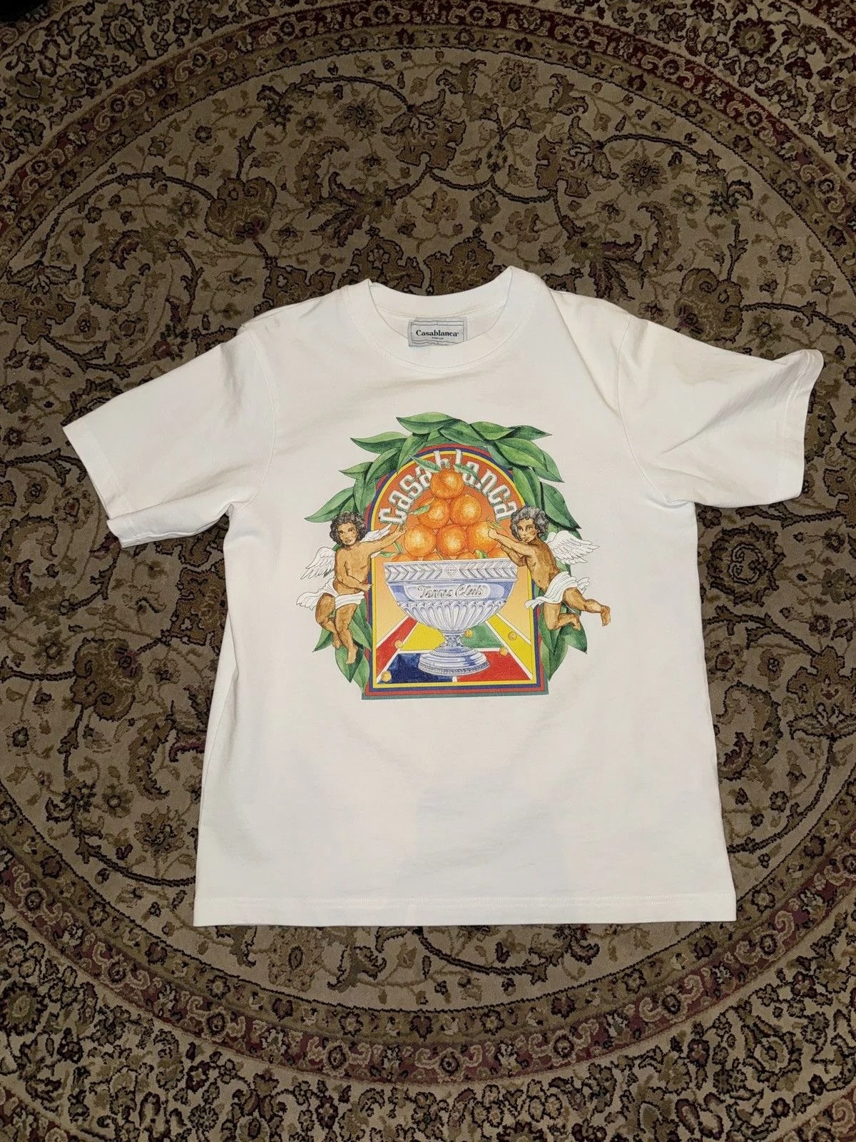 Casablanca Logo Printed Crewneck T-Shirt with Oranges 2