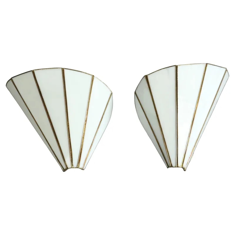 Pair of Glass Paste Wall Sconces Art Deco Style 1970s — lighting — resale
