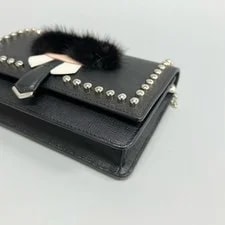 Fendi Karlito Grain Studded Chain Crossbody 4