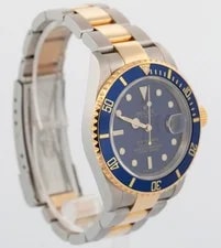 Rolex Submariner Blue Two-Tone 18K Yellow Gold Steel 40mm 16613 LB 3