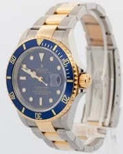 Rolex Submariner Blue Two-Tone 18K Yellow Gold Steel 40mm 16613 LB 4