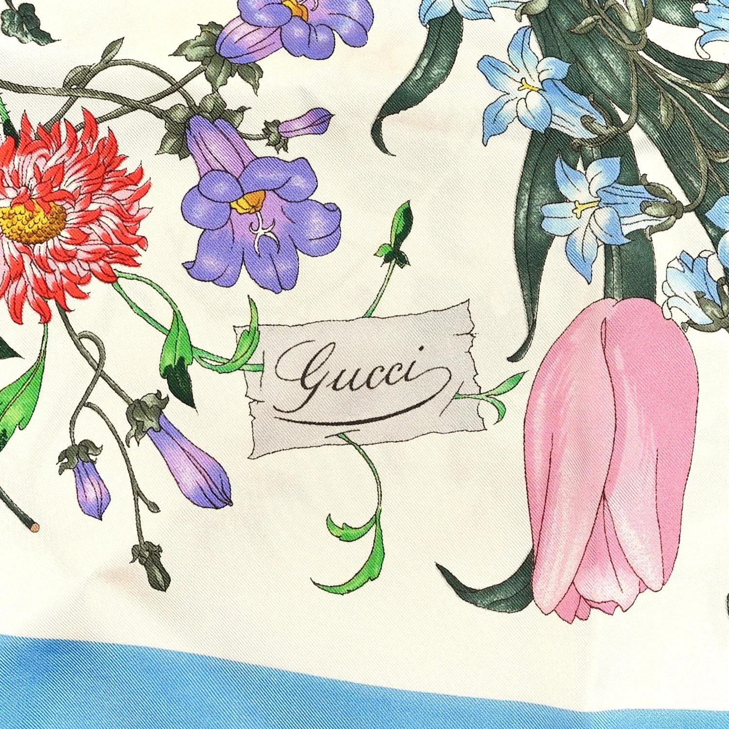 Twill Flora Fluo Square Scarf 2