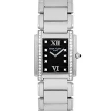 Patek Philippe Twenty4 Steel Quartz 0.45ct Diamond Black Dial 4910/10A-001 2