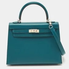 Hermès — Hermes Kelly Sellier 25 Palladium Finish Bosphore Madame Top — Handbag — resale
