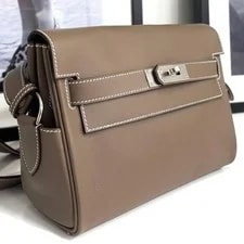 Hermes Kelly Messenger Evercolor Etoupe SV HD K Engraved 887147 2
