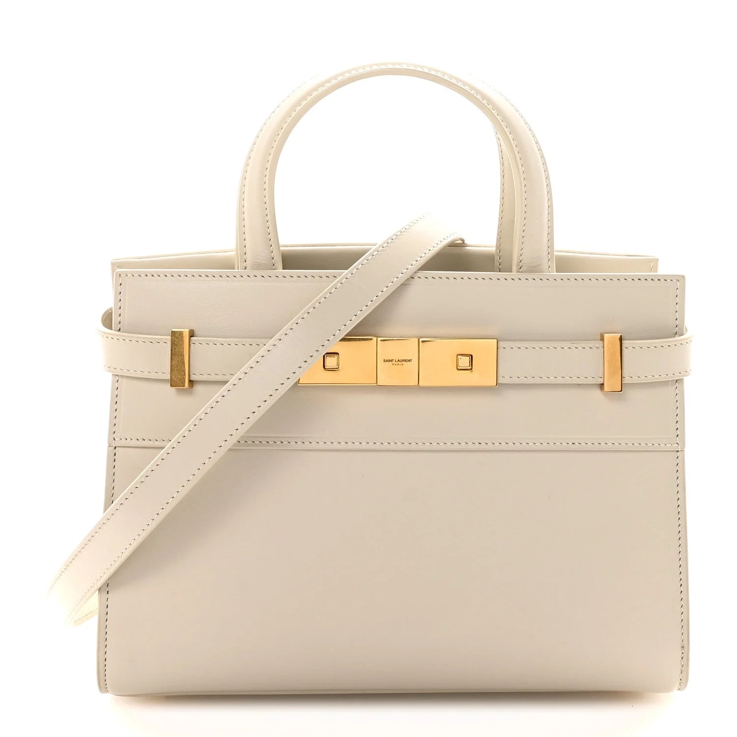 Saint Laurent — Smooth Nano Manhattan Shopper Crema Soft — Handbag — resale