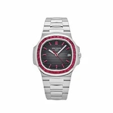 Patek Philippe — Patek Philippe Nautilus 5711/112P-001 Platinum Grey Dial Ruby Bezel — Watch — resale