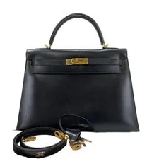 Authentic Hermes Box Calf Kelly 32 □E Stamp — Handbag — resale