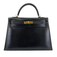 Authentic Hermes Box Calf Kelly 32 □E Stamp 2