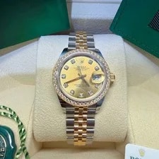 Rolex Lady-Datejust 279383RBR 28mm Factory Diamond Bezel Champagne Dial Jubilee 4