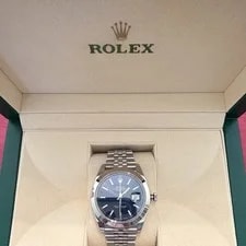 Rolex — Rolex Datejust Blue Dial Stainless Steel Bracelet Automatic Date W/ Box — Watch — resale