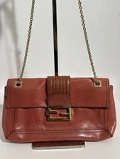 Vtg Fendi Logo Buckle Baguette 3