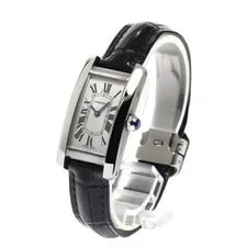 Cartier Tank Américaine SM WSTA0016 19mm SS/Leather Silver #C16665 2